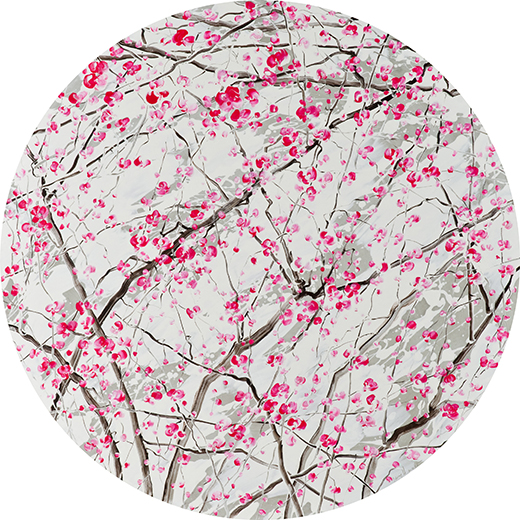 梅花_140cm(diameter)_mixed media on canvas_2015
